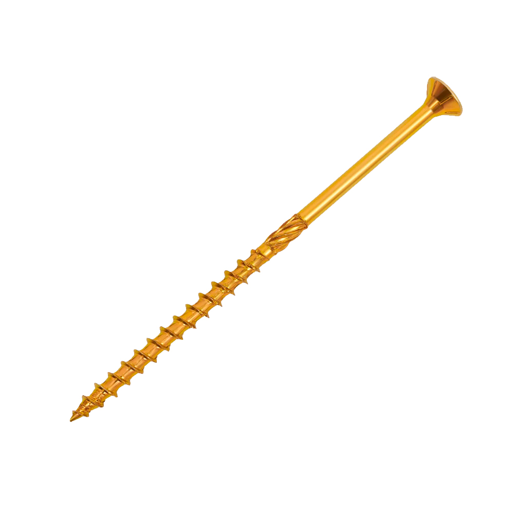 Саморез для плотных сортов дерева 6х180, желтый цинк, потай, Тоrх 30