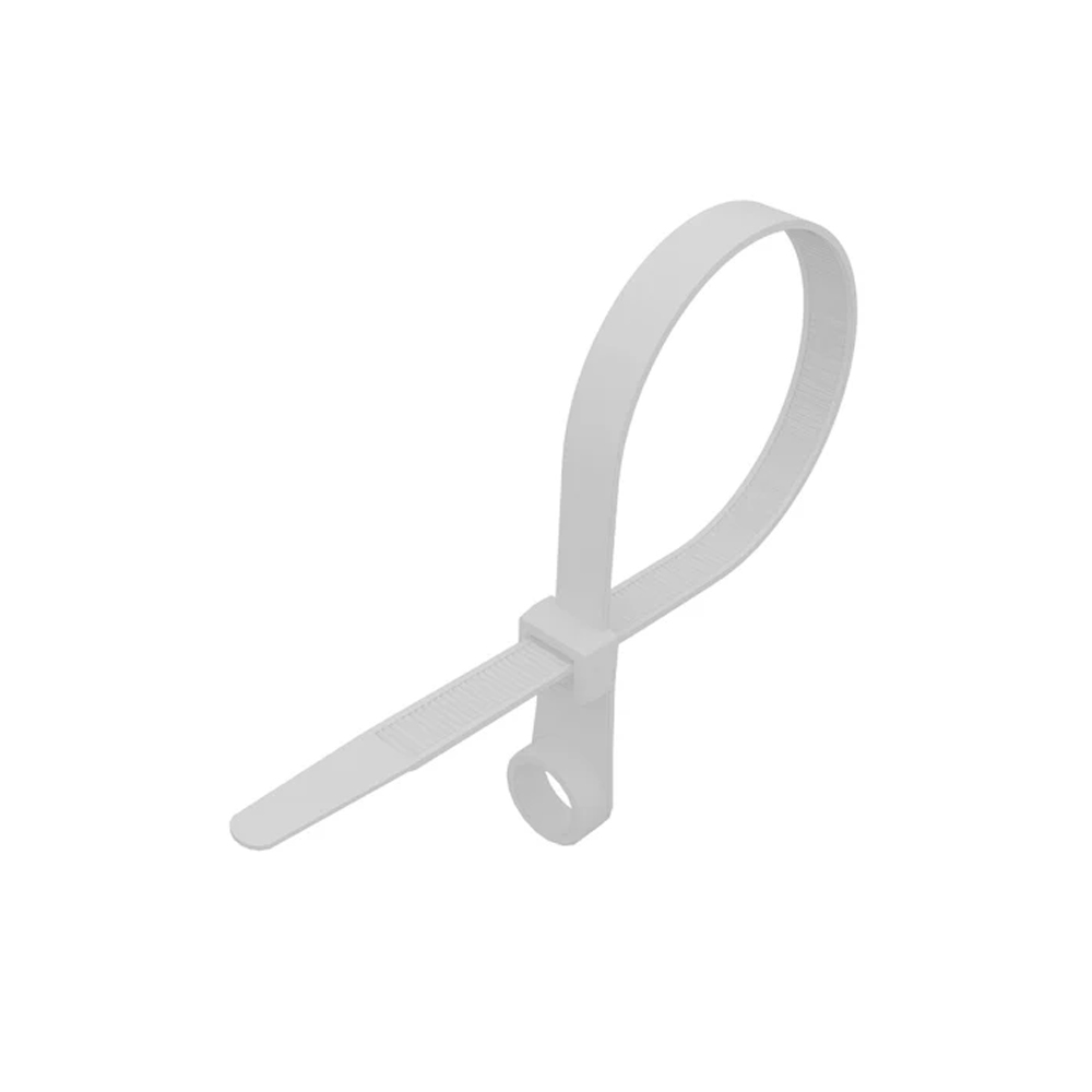 Хомут под винт нейлон 200х4,3мм 100шт Белый, Rexant 07-0204