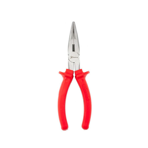 Длинногубцы Econom, 160 мм, изогнутые шлифованные, пластмассовые рукоятки, MATRIX