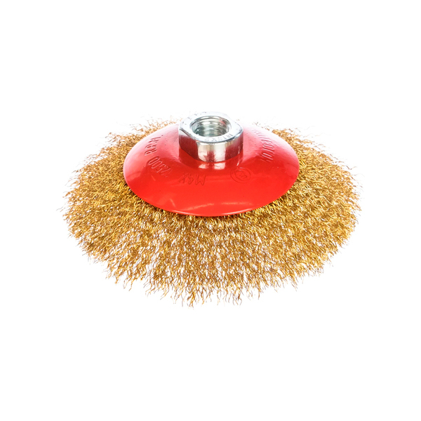 Щетка для УШМ, 125 мм, тарелка, витая проволока, Matrix