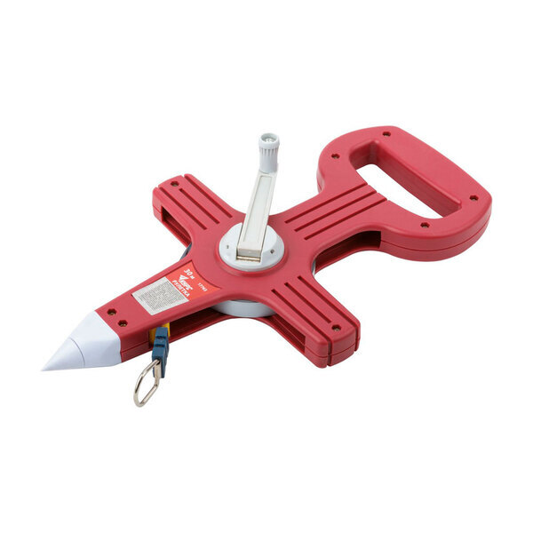 Рулетка геодезическая, стальная лента, красный открытый пластиковый корпус 30 м КУРС