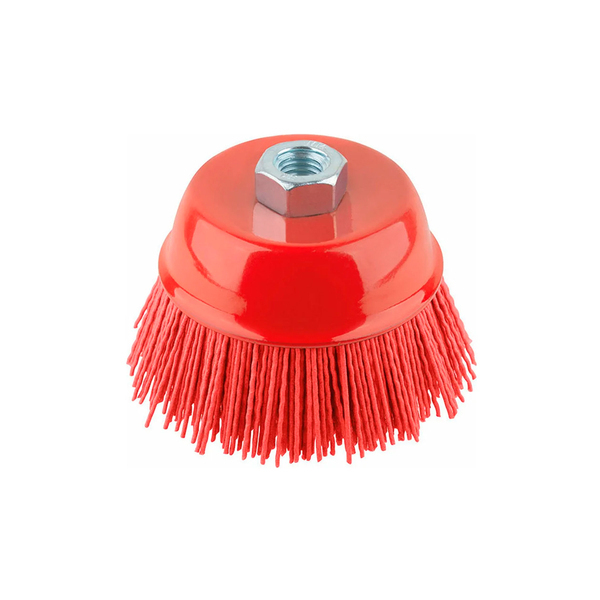 Корщетка-чашка нейлоновая,. гайка М 14, Профи 75 мм FIT