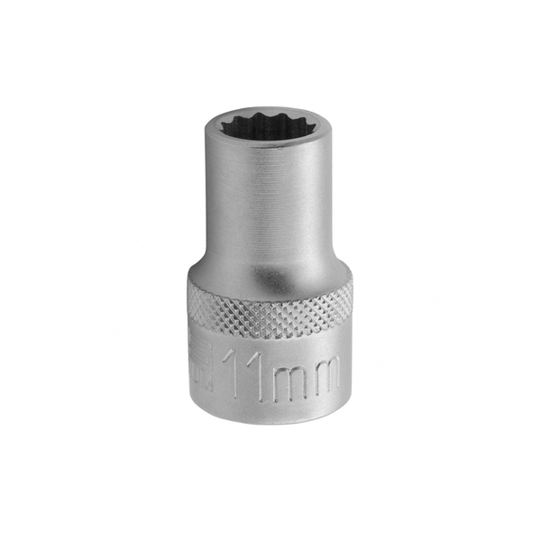 Головка торцевая 11 мм, 12-гранная, CrV, под квадрат 1/2", хромированная, Stels
