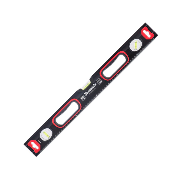 Уровень алюминиевый усиленный,фрезерованный, 3 глазка, 2 комп. рукоятки, 2000 мм, MATRIX