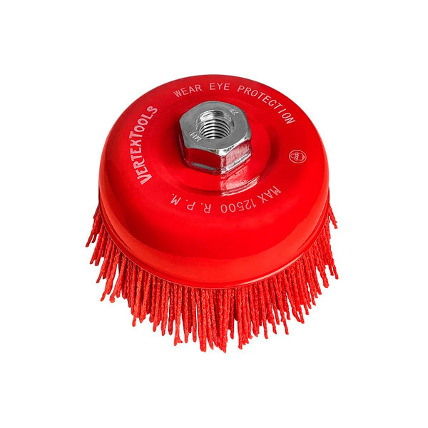 Щетка нейлоновая для УШМ, 75 мм, М14, ЧАШКА