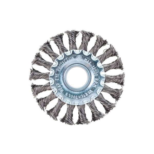 Щетка плоская для УШМ крученая 100 мм, 22 диам. (1/100) VERTEXTOOLS