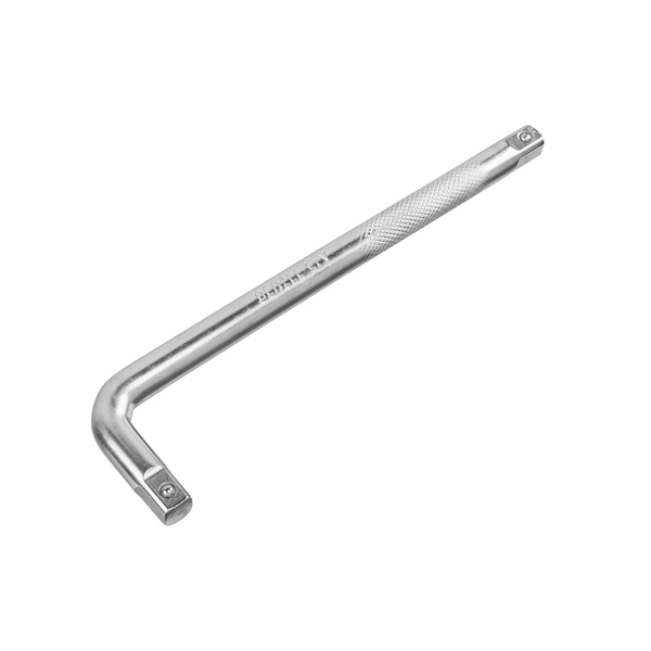 Вороток Г-образный, 250х50 мм, квадрат 1/2", СrV, матовый хром, Denzel