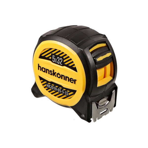 Рулетка 5х32, 1 стоп ВЫЛЕТ ПОЛОТНА, 3,6-3,8м, МАГНИТ ДЕРЖИТ 2кг, Наnskonner НК2010-05-5-32