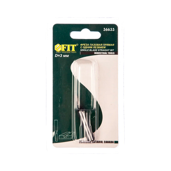 Фреза пазовая прямая с одним лезвием, DxHxL=3х10х52 мм FIT