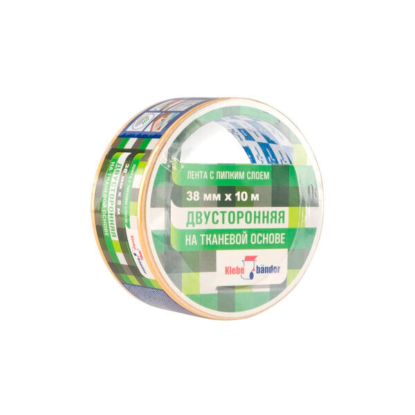 Двусторонняя лента 38мм х 10м ткань и/у Klebebander