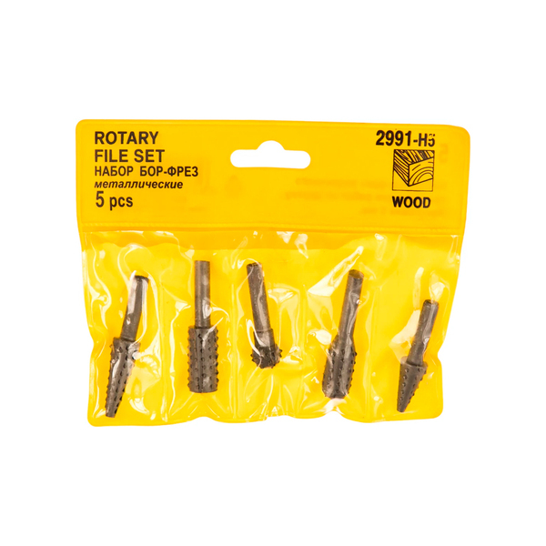 Набор бор-фрезы металлические для дрели STAYER, 5 шт