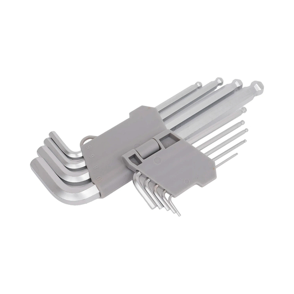 Набор ключей имбусовых удлиненных, с шарниром, 6 граней, 9 предметов