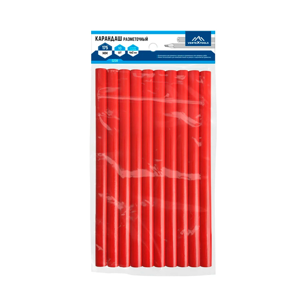 Карандаш строительный 10 предметов, VERTEXTOOLS
