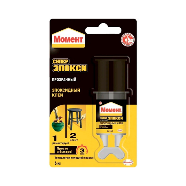 Клей Эпоксидный "Момент Супер Эпокси" прозр  6 мл шприц