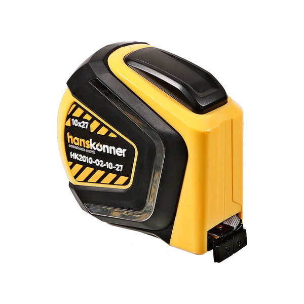 Рулетка 10х27, автостоп, противоударный обрезиненый корпус, СУПЕРМОЩ, МАГНИТ, Наnskonner НК2010-02-10-27