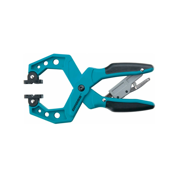 Струбцина клещеобразная, пластиковый корпус, храповый механизм жесткой фиксации, 4"/100 мм,Gross