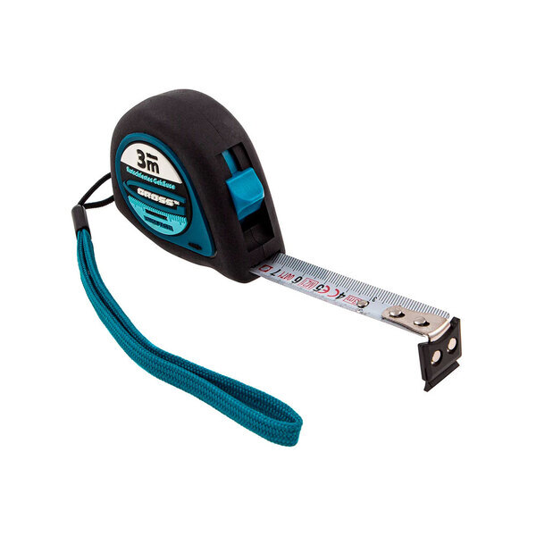 Рулетка ERGONOMISH 3м х 16мм магнитный обрезиненный держатель, Gross