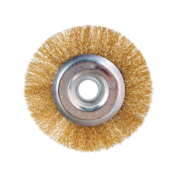 Щетка плоская для УШМ латунь 150 мм, 22 диам. (1/100) VERTEXTOOLS