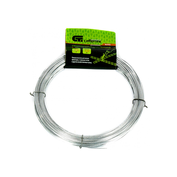 Проволока стальная 50м, оц., термообработанная 1,0мм, Сибртех