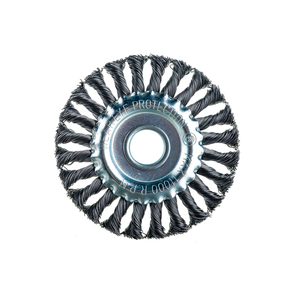 Щетка-крацовка дисковая, витая стальная проволока, посад, d=22.2 мм, d=125 мм