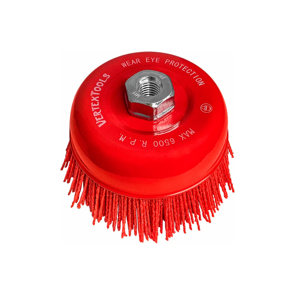 Щетка нейлоновая для УШМ, 125 мм, М14, ЧАШКА