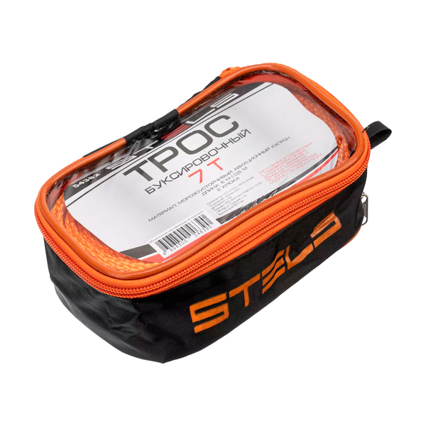 Трос буксировочный 7 тонн, 2 крюка, сумка на молнии, Россия, Stels