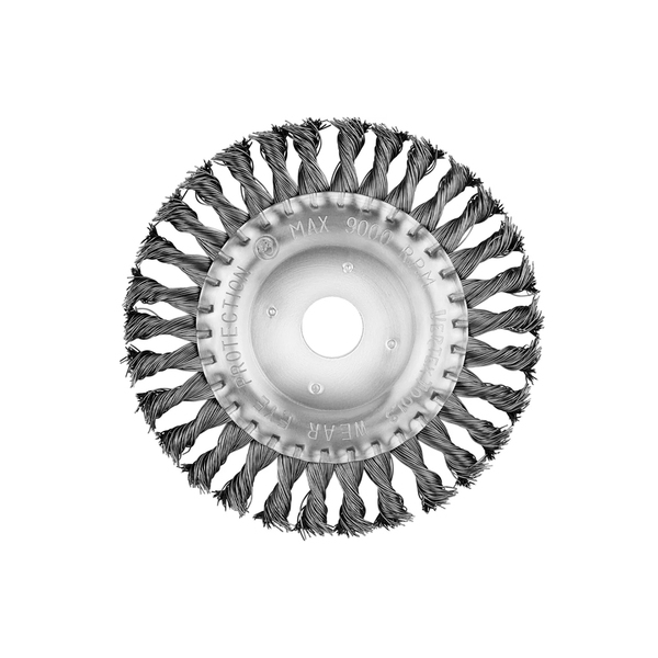 Щетка плоская для УШМ крученая 150 мм, 22 диам. (1/160) VERTEXTOOLS