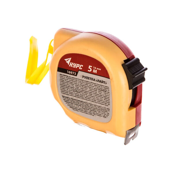 Рулетка 5м х 16мм пласт. 2-х цветная "Лайт", КУРС