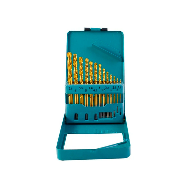 Набор нитридтитановых сверл по металлу, металлический короб, 13 предметов, (уп.)