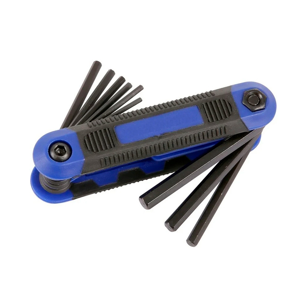 Набор складных ключей HEX CrV, в пласт. Держатель, 1,5; 2,0; 2,5; 3,0; 4,0; 5,0; 6,0; 8,0 мм