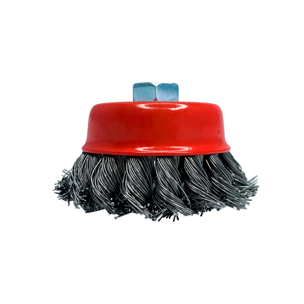 Щетка для УШМ, 100 мм, М14, крученая жесткая (1/100) VERTEXTOOLS