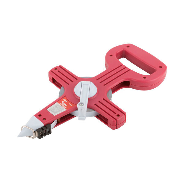 Рулетка геодезическая, стальная лента, красный открытый пластиковый корпус 50 м КУРС