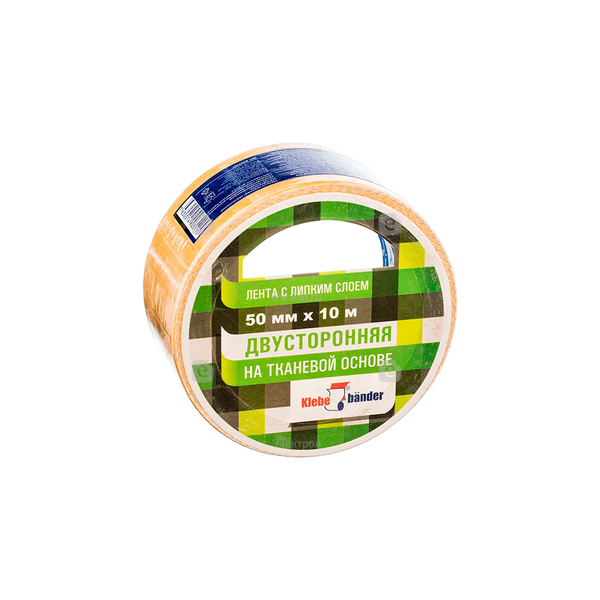 Двусторонняя лента 50мм х 10м ткань и/у Klebebander