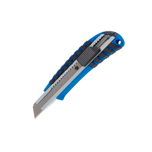 Резак с выдвижным лезвием "Basic-auto" автом. фикс. япон. сталь SK5, 2зап..лезвия, 18 мм