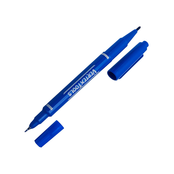 Маркер строительный синий двухсторонний, VERTEXTOOLS