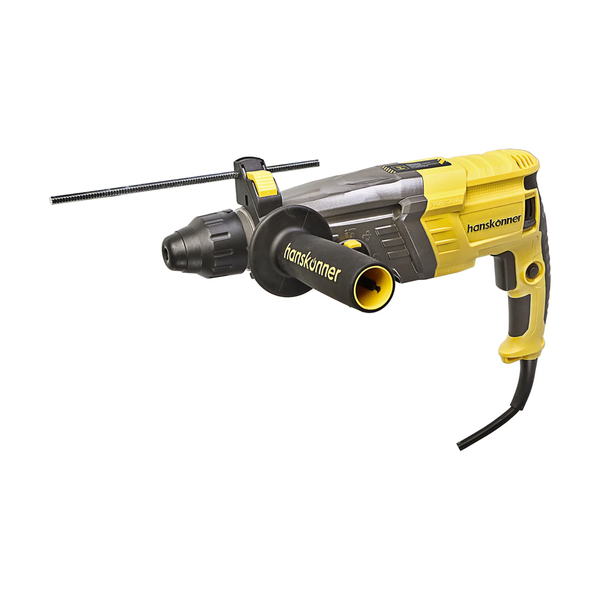 Перфоратор Hanskonner HRH0928MLRE, 850 Вт, 28мм, 3.2 Дж, 0-1160 об/мин, металлический редуктор, 4мм каб, в кейсе