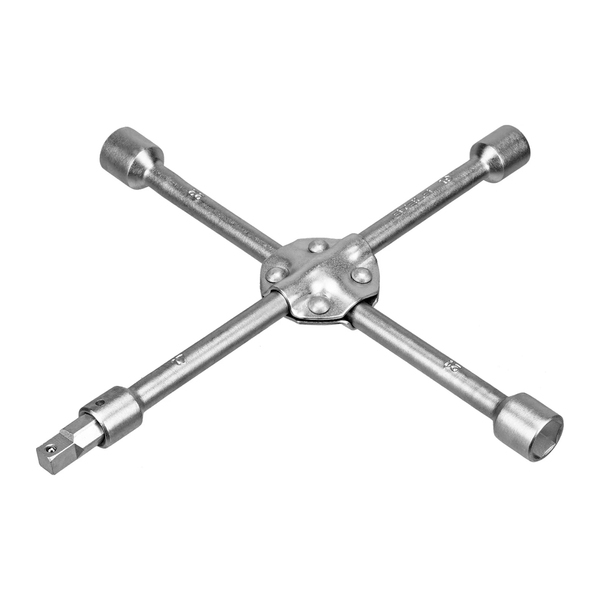 Ключ-крест баллонный, 17х19х21х22х1/2, усиленный, с переходником на 1/2, Stels