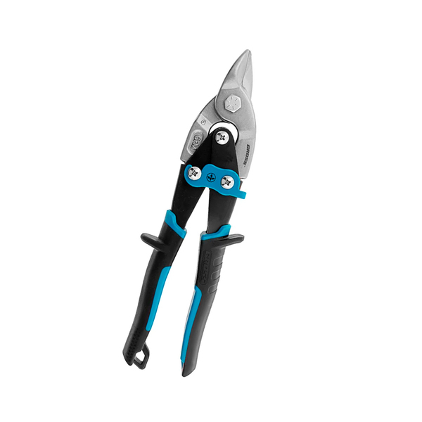 Ножницы по металлу "PIRANHA", 230 мм, прямой  усил.рез(BULLDOG), сталь-СrMo, двухкомп.рук-ки, GROSS