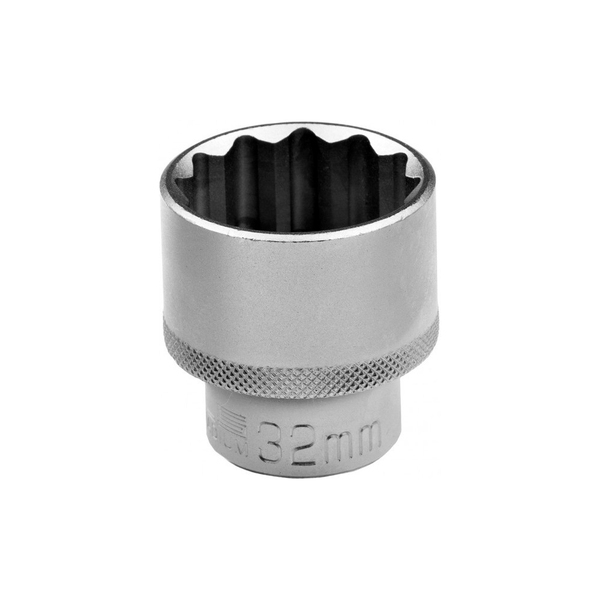 Головка торцевая 32 мм, 12-гранная, CrV, 1/2", хромированная, Stels