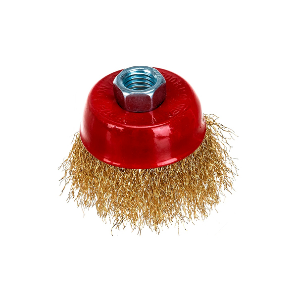 Щетка для УШМ, 65 мм, М14, чашка мягкая (1/100) VERTEXTOOLS