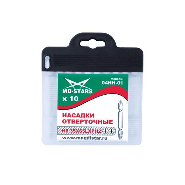 Насадки отверточные 04HH-01 (6.35х65хPH2хРH2) "MD-STARS"