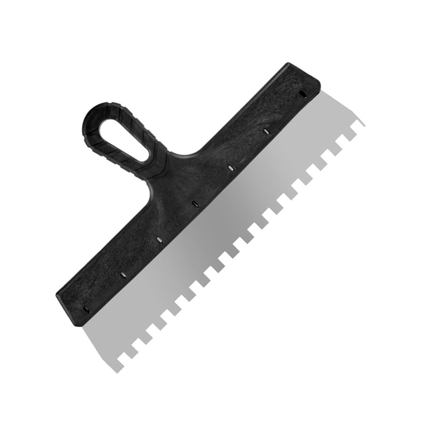 Шпатель фасадный "Мастер", нержавеющий зубчатый, 350 мм зуб 10х10, Hobbi