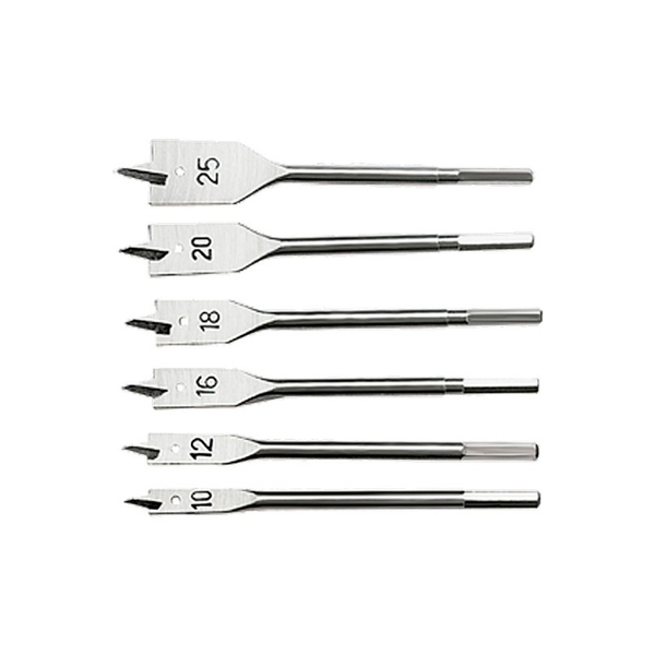 Набор сверл перовых по дереву, 10-12-16-18-20-25 мм, 6 шт. 6-гранный хвостовик, SPARTA