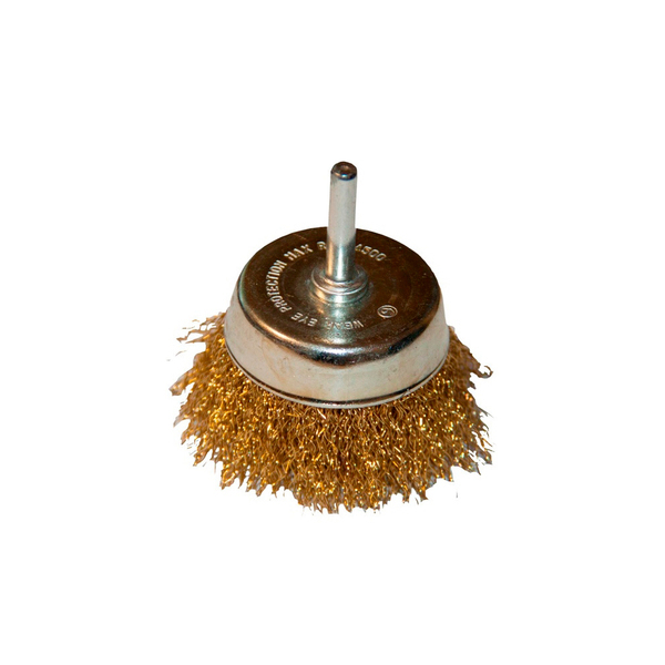 Щетка для дрели, (тип чашка) 25х6мм (латунная витая проволока 0.5 мм) "MOS-DISTAR"