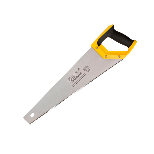 Ножовка по дереву, крупный кален. зуб 5TPI, с запилом 7ТРI. 2D заточка, пласт.прорезинен. ручка, 450 мм, FIT