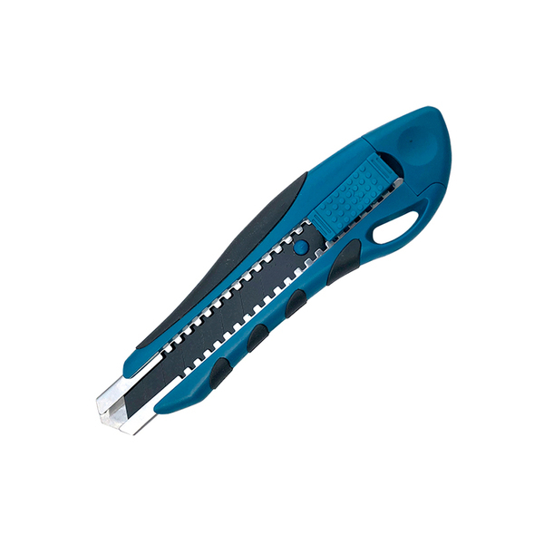 Резак с выдвижным лезвием ELEGANT BLACK, 18 мм воронённое, SK5, автофиксатор