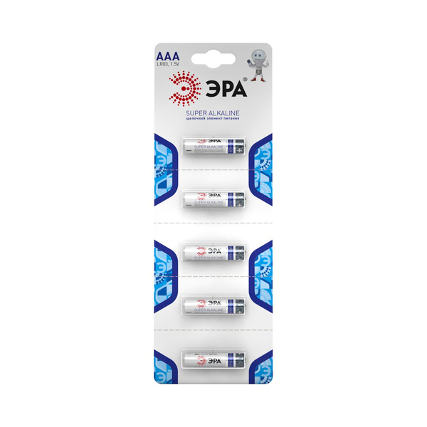 Элемент питания ЭРА LR03-5BL Strip